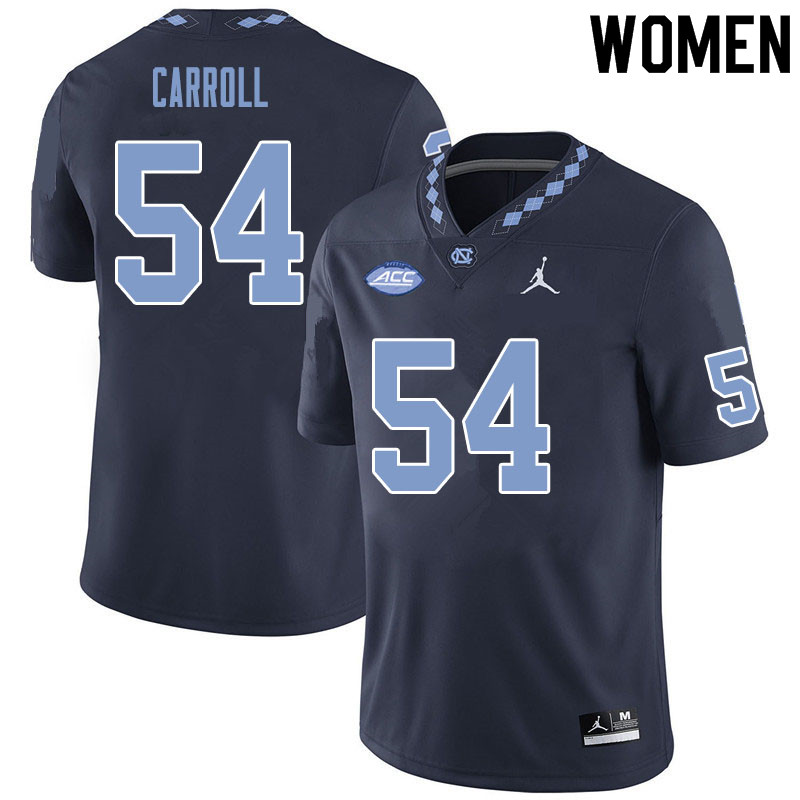 Women #54 Chance Carroll North Carolina Tar Heels College Football Jerseys Sale-Black